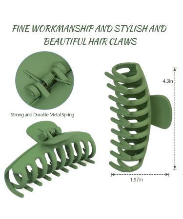 MONGSILER Large Hair Clip Set - 4.3 inches Strong Non-Slip Barrette for Thick Hair (2 Pink, Olive Green, Purple, Blue) - Ideal for All Women - Buy Online on GoSupps.com