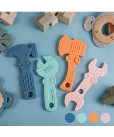 TYRY.HU BPA Free Silicone Teething Toys for Baby Training - 4pcs Baby Toothbrush Teether Chew Toy - Cooling Tools Shape Teether Relief Gift for Newborn - Buy Online on GoSupps.com