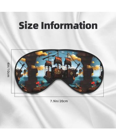 Cartoon Pirate Ship Eye Mask | Unisex Adjustable Blackout Sleep Mask for Travel Yoga & Office Naps - Buy Online on GoSupps.com