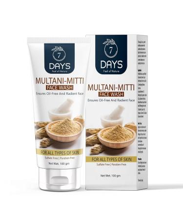 Multani Mitti Face Wash for Daily Use with the Goodness of Aloe Vera and Vitamin E Oil for Oily and Acne Skin for Men and Women 100ml