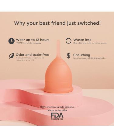 Saalt Soft Menstrual Cup - Best Sensitive Reusable Period Cup for 12-Hour Wear - Tampon & Pad Alternative - Small Pack in Desert Blush - Buy Online on GoSupps.com
