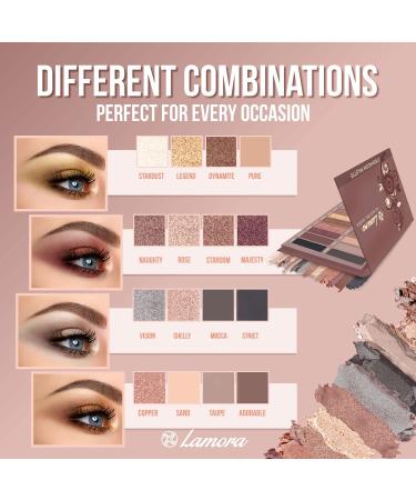 Pro Eyeshadow Palette - Matte Shimmer 16 Colors - Highly Pigmented - Professional Nudes Warm Natural Bronze - Smoky Eye Shadows - Buy Online on GoSupps.com