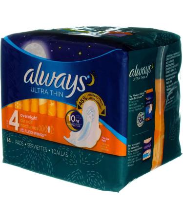 Always Ultra Thin Pads Overnight 14 ea - Maximum Protection for Nighttime | [Your Brand Name] - Buy Online on GoSupps.com
