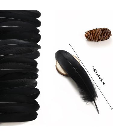 Ballinger Black Craft Feathers Bulk - 120Pcs 6-8 Inch Real Goose Feathers for DIY Halloween Decor, Jewelry, Cosplay & Clothing - Buy Online on GoSupps.com