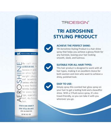 Tri Aeroshine 3oz Finishing Hairspray Styling Product - Extra Hold, Lightweight Sheen Spray with Sun Protection for All Hair Types, Formulated for Dry Frizzy Hair - Buy Online on GoSupps.com