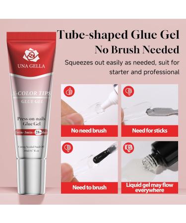 UNA GELLA Gel X Nail Glue - Super Bond UV Adhesive for Press On Nail Tips & Acrylic Extensions - 20ml Long Lasting Soft Glue for Nails - Strong Curing Needed - 1Pcs - Buy Online on GoSupps.com