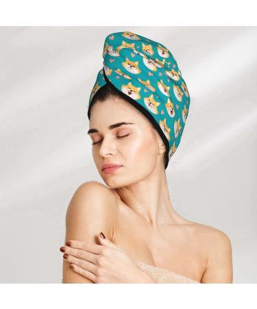 Hair Towel Wrap - Quick Drying Towel Turban for Hair | Cute Shiba1 | International Shipping - Buy Online on GoSupps.com