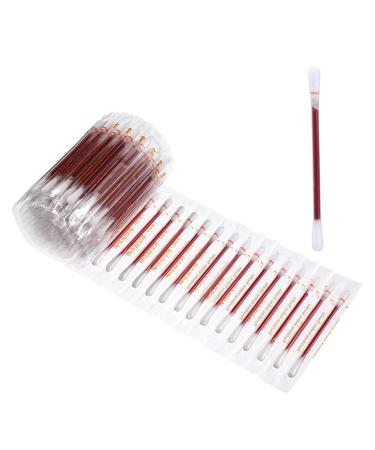 100Pcs Disposable Cotton Swab Iodophor Skin Disinfection Swab Individually Wrapped Pads Double Head Cotton Swab Iodine for Hospital Home