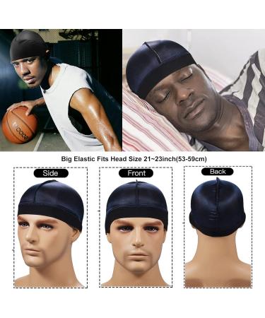 Furwabo Silky Durags & Wave Brush Kit Unisex Night Sleep Hat for 360 540 720 Waves - Blue - Buy Online on GoSupps.com