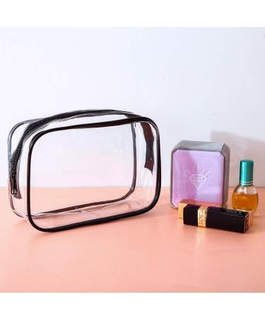 5 Transparent Cosmetic Pockets | Portable PVC Makeup Bag with Zipper | Travel Organizer & Bathroom Essential (18 cm x 12 cm) - Buy Online on GoSupps.com