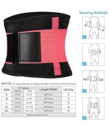 Back Brace Support Belt for Lumbar Pain Relief - Sciatica & Herniated Disc Support - Adjustable Waist Trainer for Men & Women - Medium Pink - Buy Online on GoSupps.com