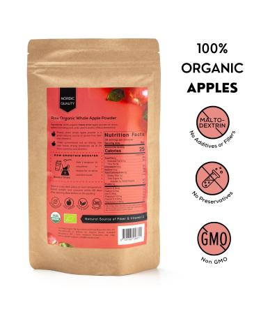 Organic Freeze-Dried Apple Powder - Superfood Fiber Smoothie Fruit Powder | 100% Raw Fruits, No Additives | Vegan USDA Certified - Nordic Fruit Powders - Buy Online on GoSupps.com