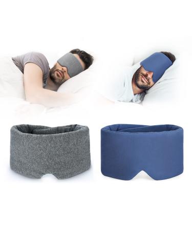 FRESHME Pure Handmade Cotton Sleep Mask - Blackout Eye Mask for Sleeping with Adjustable Velcro Soft and Comfortable Eye Blinder Shade for Men Women Eye Cover Blindfold Travel Office Nap Airplane Yoga