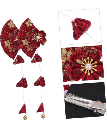 Beavorty 3 Pairs hairpin hair ornaments for women retro hair barrette tsumami hair clip Hair Clip for Women hair jewels for women Japanese-style Barrette tassel pendant Miss girl fabric - Buy Online on GoSupps.com