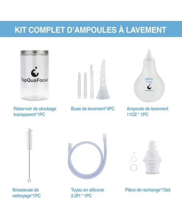 TopQuaFocus Enema Bulb Kits for Men & Women - 5 Nozzles 27.56 Silicone Tube BPA Free - Intimate Shower & Anal Douche - Buy Online on GoSupps.com