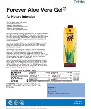 Forever Living Aloe Vera Gel Drink 1L - Pure and Natural Hydration - Buy Online on GoSupps.com