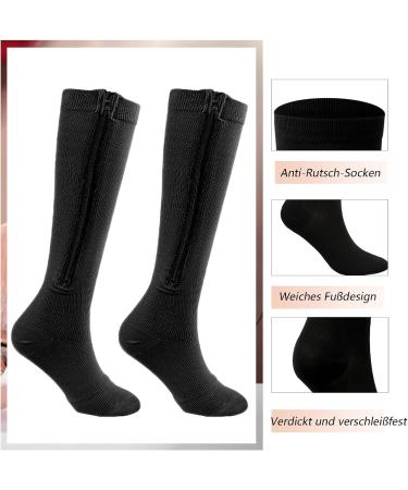 MDCG Compression Stockings with Zipper - 2 Pairs for Men & Women | Reduce Swelling & Edema - Buy Online on GoSupps.com
