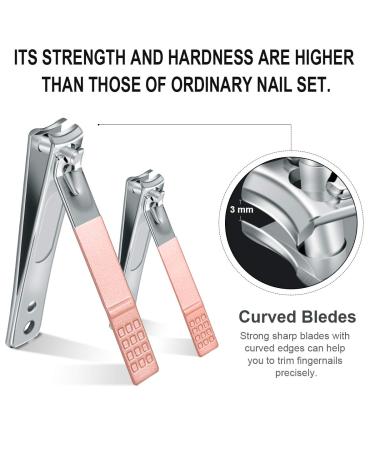 Leipple Professional Manicure Pedicure Kit - 16 Piece Stainless Steel Nail Care Tools in Travel Case (Pink) - Buy Online on GoSupps.com