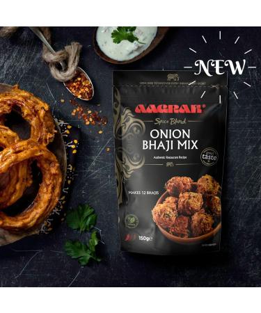 Aagrah Onion Bhaji Mix - 3 x 150g Packs - Authentic Indian Restaurant Recipe Batter Mix - Make Delicious Bhajis and Pakoras at Home in Minutes - Suitable for Vegans 150 g (Pack of 3) - Buy Online on GoSupps.com