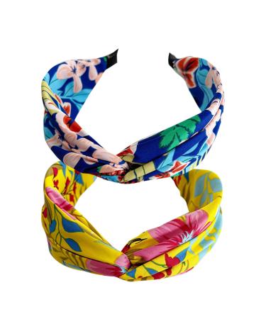 Wide Flowers Women Headbands Top Knot Hair Bands Elastic Head Wrap Cute Outdoor Hair Accessories For Women And Girls (BOH)