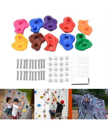 32pcs Rock Climbing Holds Set, Indoor & Outdoor Rock Wall Climbing Kit with Mounting Screws and Hardware, Climbing Rocks for DIY Kids Play Set Use, Playground Accessories Types#1