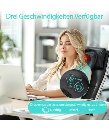 Takrink Shiatsu Massage Pillow - 8 Knots & 3 Speed Deep Tissue Massager for Neck Back & Legs | Quiet & 1.8m Car Cable | Perfect Gift for Men & Women - Buy Online on GoSupps.com