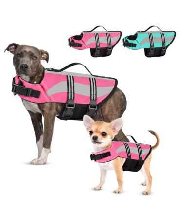 Petbank life jacket dog pet life jacket adjustable dog swimming vest dog protection vest with reflector stripes pet life jacket swimming suit with buoyancy for small medium and large dogs M pink pink - Buy Online on GoSupps.com