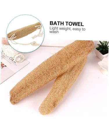 Exfoliating Loofah Bath Towel & Back Scrubber - Premium Bath Sponge for Smooth Skin | Beige - Buy Online on GoSupps.com