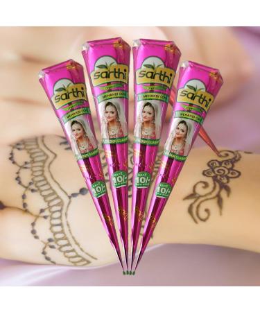 Kajal Sarthi 100 Natural Henna 3x Paste in Cones RedBrown 125 g No Mix No PPD Skin Friendly & Safe Perfect for Body Art & Traditional Designs 3er Pack - Buy Online on GoSupps.com