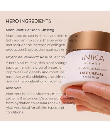 INIKA Organic Phytofuse Renew Day Cream - Hydrating Natural Moisturizer for Radiant Skin | International Shipping Available - Buy Online on GoSupps.com