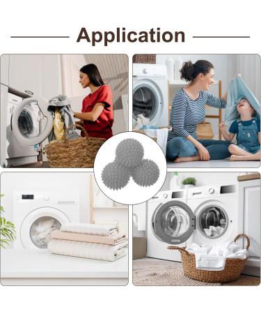 uxcell 4pcs Reusable Laundry Dryer Balls - Vinyl Drying Balls | Reduce Wrinkles Static & Drying Time | Energy-Saving Fabric Softener - Grey - Buy Online on GoSupps.com