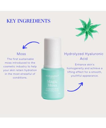 BioRepublic Skincare Firming Facelift Magic Moss Serum - Vitamin B5 & Hyaluronic Acid for Damaged Skin - 100% Vegan - 2 Pack (25 mL - Buy Online on GoSupps.com