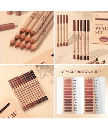 Lot de 12 crayons l vres en velours mat - Plump Nude - Couleur douce et cr meuse - Durable - Tr s pigment - Maquillage naturel des l vres - Buy Online on GoSupps.com