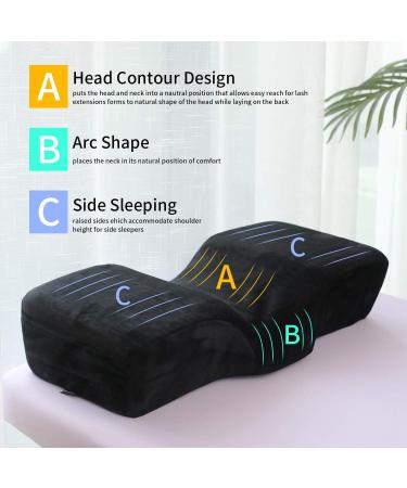 Professional White Eyelash Extension Memory Foam Pillow with Organizer Stand - Grafting Pillow with Velvet Pillowcase - Buy Online on GoSupps.com