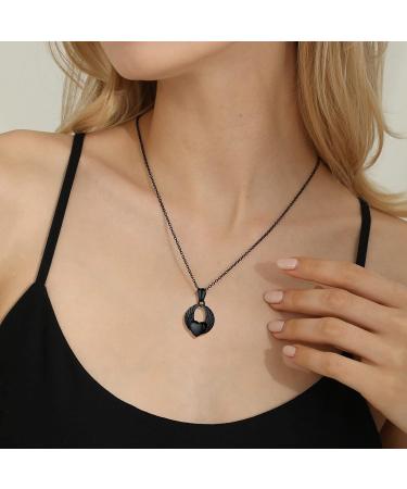 U7 Women's Cremation Urn Necklace - Celtic Knot & Wing Design - Stainless Steel Pendant for Ashes - Memorial Jewelry - Buy Online on GoSupps.com