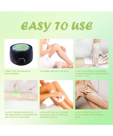 TRINIDa Aloe Vera Hard Wax Beads 500g + 10 Applicators - Gentle Hair Removal for Women and Men - Full Body & Facial Waxing - Painless Formula - Buy Online on GoSupps.com