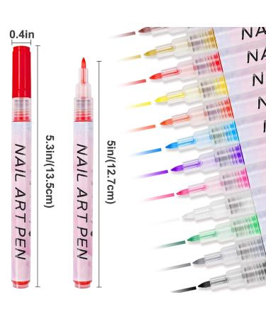 12 Colors 3D Nail Art Pen - DIY Nail Art Tools for Beauty & Manicure | Graffiti Puncture & Flower Design Liner - Buy Online on GoSupps.com