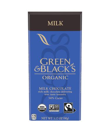 Green & Black's Organic Milk Chocolate Bar 34% Cacao - 2.17 oz, Pack of 10 - Buy Online on GoSupps.com