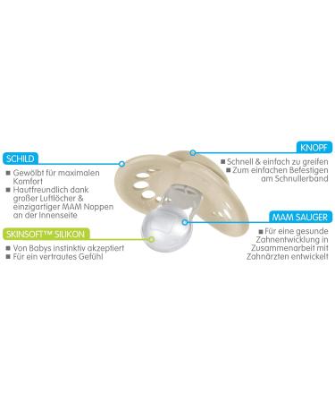 MAM Original Silicone Pacifier Set - Football Collection | Tooth-Friendly Baby Pacifiers (6-16 Months) with Box | Skinsoft Silicone Blue - Buy Online on GoSupps.com