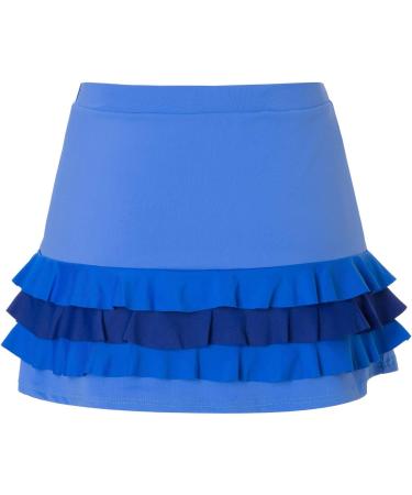 Sportkind Girls & Women Ruffle Skirt with Inner Pants - Tennis Padel Hockey Golf Skort 116 Cornflower Blue - International Shipping Available - Buy Online on GoSupps.com
