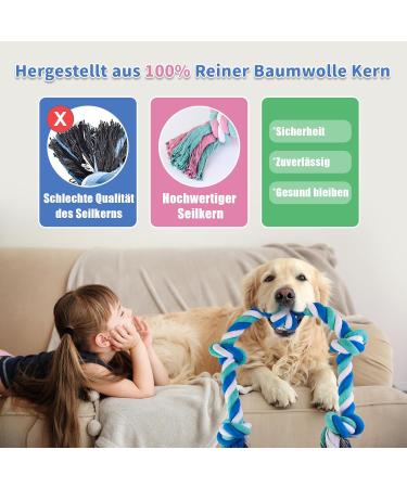 Gaiusikaisa Heavy Duty Dog Rope Toys for Large & Medium Breeds | 100% Cotton Aggressive Chewers Perfect for Teeth Cleaning - Vibrant Colors - Buy Online on GoSupps.com