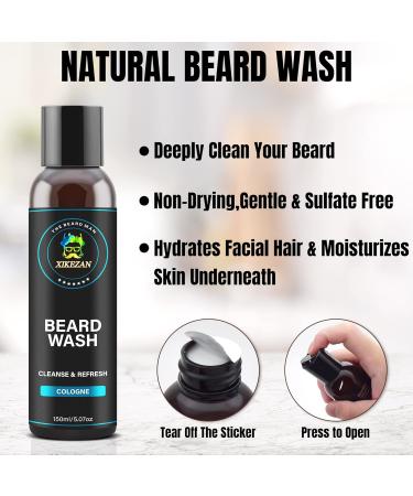 Beard Wash & Conditioner Set | Natural Softener with Argan & Jojoba Oils | Perfect Gifts for Dad Boyfriend & Husband | Christmas & Father's Day Stocking Stuffers - Buy Online on GoSupps.com