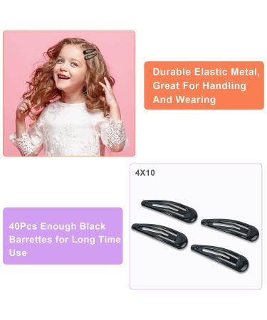 40Pcs Silicone Coated Hair Barrettes for Women & Girls | Non-Slip Metal Hair Clips with Drop Oil Protection | Black Color - Buy Online on GoSupps.com