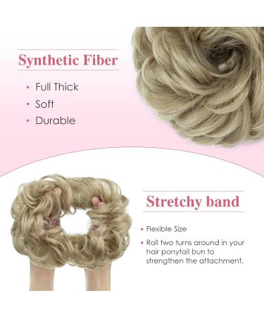 Buy Tess Hair Part with Rubber Band 55g - Medium Blonde Synthetic Hair Extension for Women & Girls | Large Bun Hair Tie - Buy Online on GoSupps.com