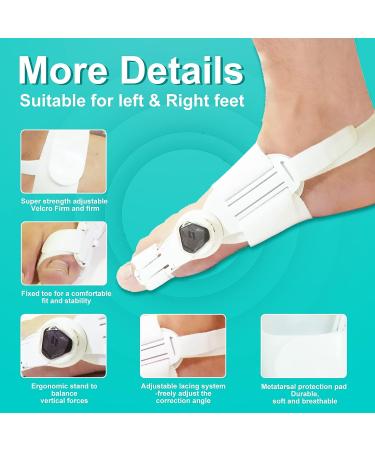 Orthopedic Bunion Corrector for Women & Men - Adjustable Toe Straightener with Silicone Pad and Heel Strap - Buy Online on GoSupps.com