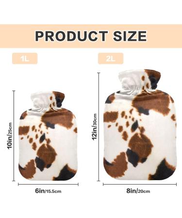 1L Animal Fur Hot Water Bottle - Black & Brown Texture for Neck & Shoulder Pain Relief | Heat & Cold Therapy - Buy Online on GoSupps.com
