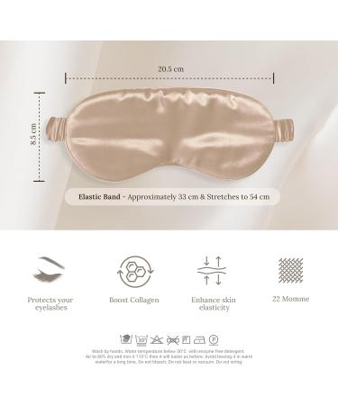 SilkSleek 22 Momme Pure Silk Eye Mask for Sleeping | 100% Mulberry Silk, Super Soft & Comfortable | Blackout Sleep Mask in Gift Box (Champagne) - Buy Online on GoSupps.com