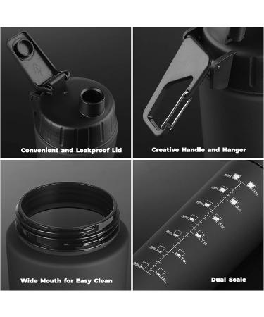BONMIXC Tritan Protein Shaker Bottle 28oz - BPA/BPS/BPF Free Sports Bottle with Blender Ball - Frosted Black - Buy Online on GoSupps.com