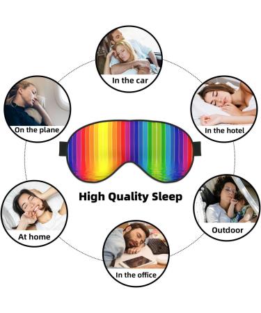 FoRes Rainbow Striped Eye Mask - Adjustable Light Blocking Sleep Mask for Adults | Unisex Black Design for Deep Rest - Buy Online on GoSupps.com