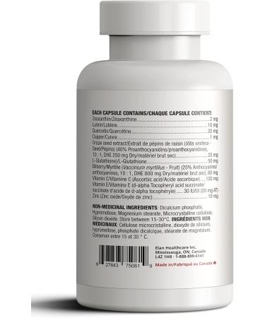 Viszen-M Eye Health Vitamins Complete Vision Formula with Lutein Zeaxanthin Quercetin and Bilberry 60 Capsules - Elan Healthcare - Buy Online on GoSupps.com